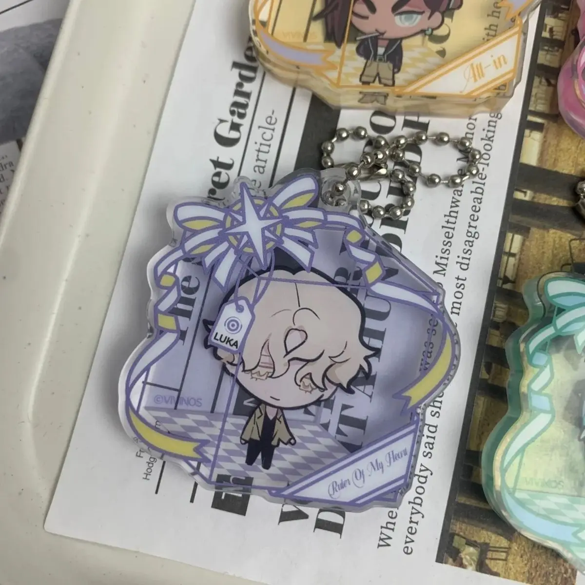 Anime Game ALIEN STAGE Keychain Ivan Till Sua Mizi Colored Window Acrylic Pendant Keychain Backpack Decor