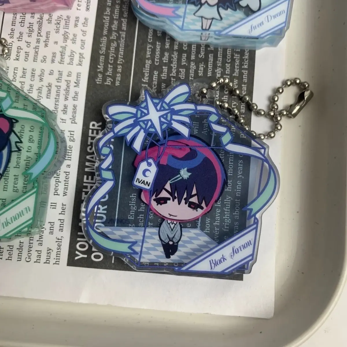 Anime Game ALIEN STAGE Keychain Ivan Till Sua Mizi Colored Window Acrylic Pendant Keychain Backpack Decor