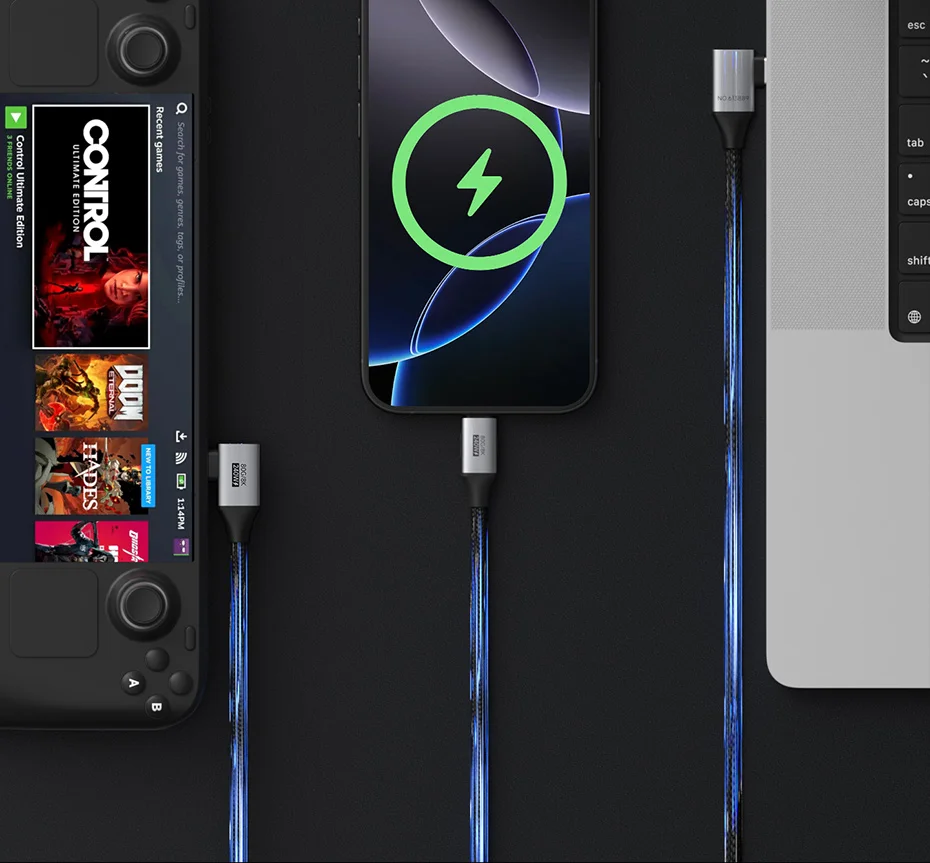 Hagibis USB C to USB C Right Angle Cable 240W 90 Degree Type C Car Fast Charging Cable 80Gbps for Thunderbolt 5 iPhone Macbook