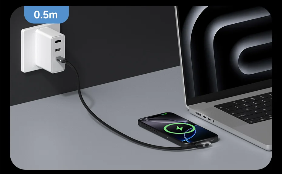 Hagibis USB C to USB C Right Angle Cable 240W 90 Degree Type C Car Fast Charging Cable 80Gbps for Thunderbolt 5 iPhone Macbook