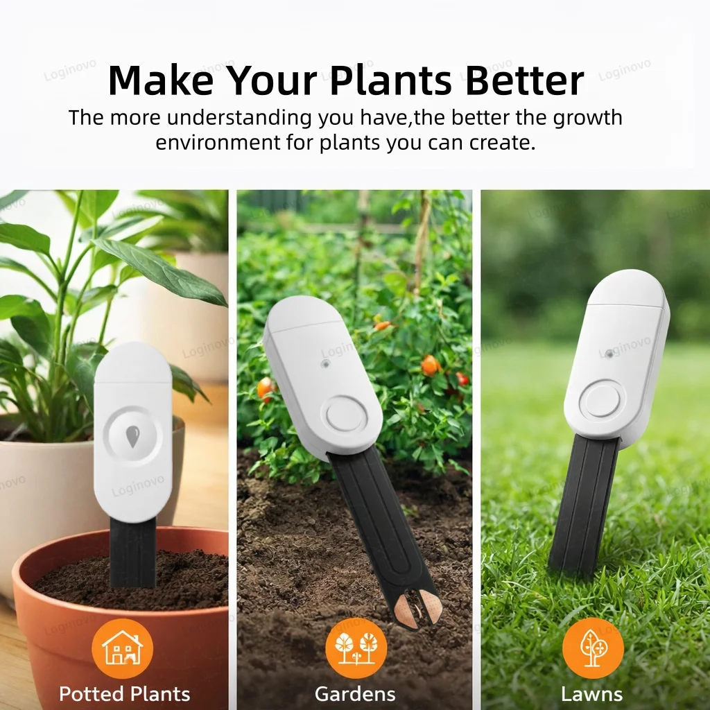 Zigbee Soil Moisture Sensor Temperature Humidity Light Fertility Tester Meter Optional 2MQTT& Tuya Smart Life Version For Garden