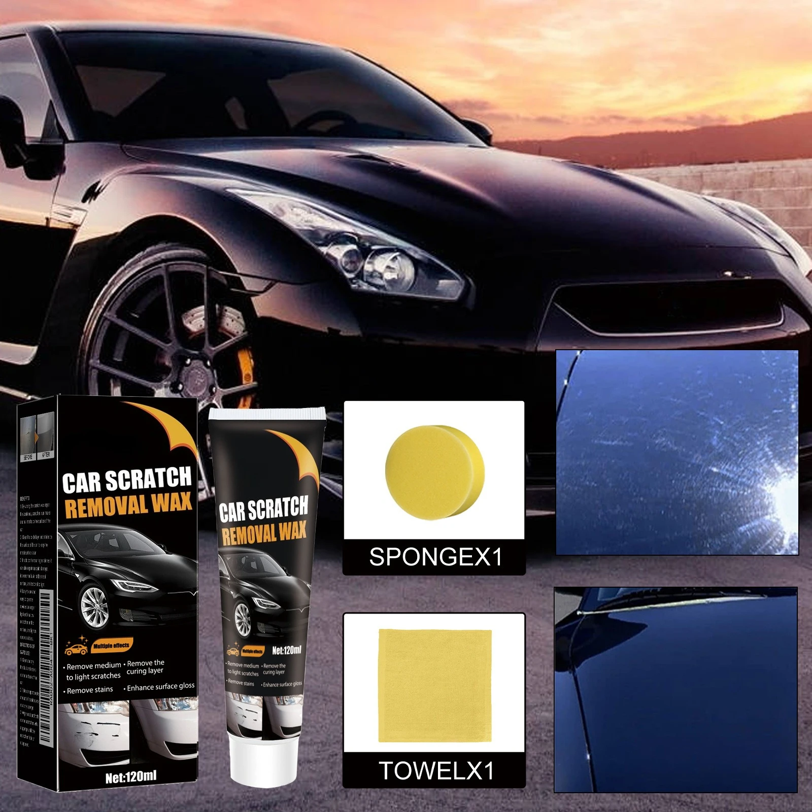 Car Scratch Remover Paint Care Tools Auto Swirl Remover Scratch Repair Polishing Body Compound Anti Scratch Wax Easy To Use