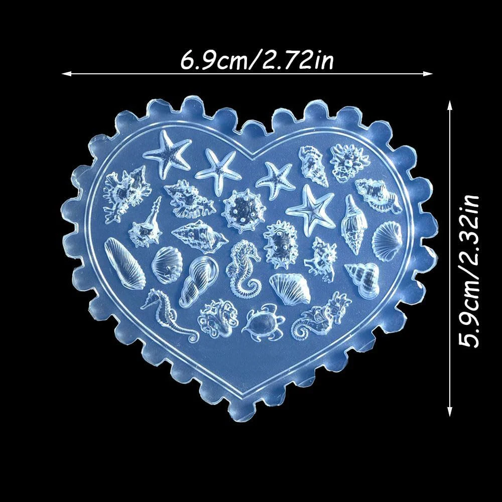 Summer Ocean Silicone Nail Mold 2Styles 3D Gel Manicure Molds Conch Seashell Starfish Charms Supplies Reusable Template Stencils