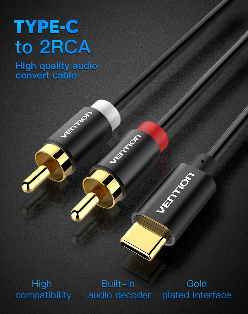 USB C RCA Audio Cable Type-C to 2 RCA Cable 2rca Jack Type C RCA Cable for iPhone Sumsung Xiaomi Speaker Home Theater TV 0.5m 1m