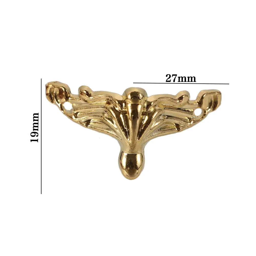 4PCS/set Antique Corner Protector Bronze Jewelry Chest Box Wooden Case Decorative Feet Leg Metal Corner Bracket Hardware