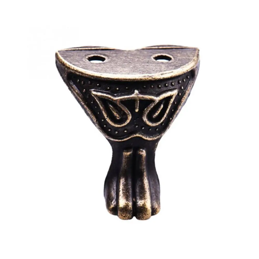 4PCS/set Antique Corner Protector Bronze Jewelry Chest Box Wooden Case Decorative Feet Leg Metal Corner Bracket Hardware
