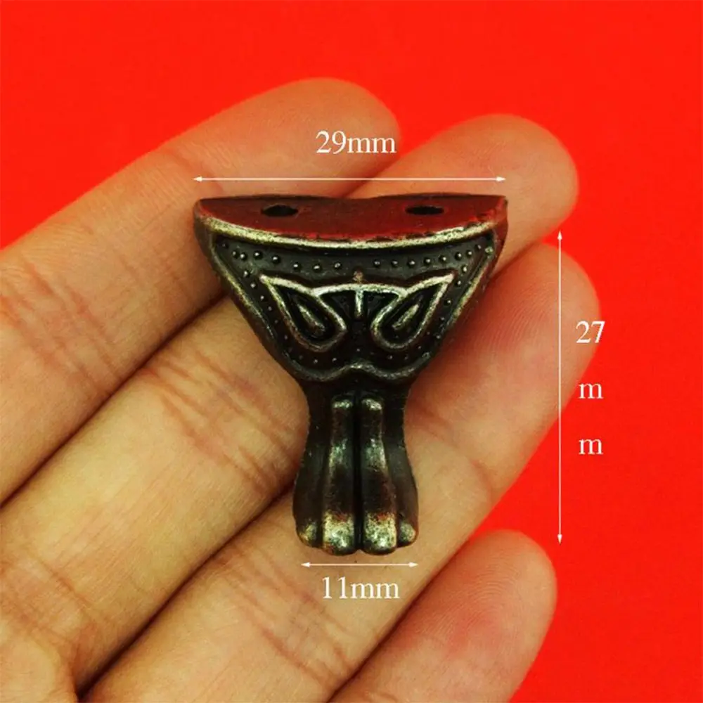 4PCS/set Antique Corner Protector Bronze Jewelry Chest Box Wooden Case Decorative Feet Leg Metal Corner Bracket Hardware