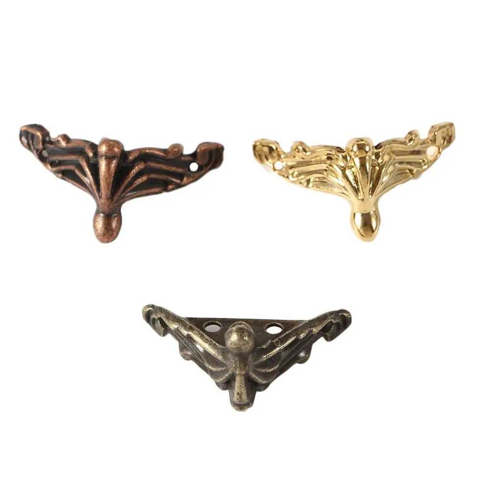 4PCS/set Antique Corner Protector Bronze Jewelry Chest Box Wooden Case Decorative Feet Leg Metal Corner Bracket Hardware