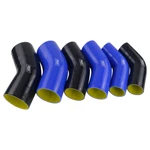 51mm / 63mm / 76mm / 51mm to 63mm / 63mm to 76mm 90 Degree 45 Degree Elbow Reduce Silicone Hose Pipe Black Blue