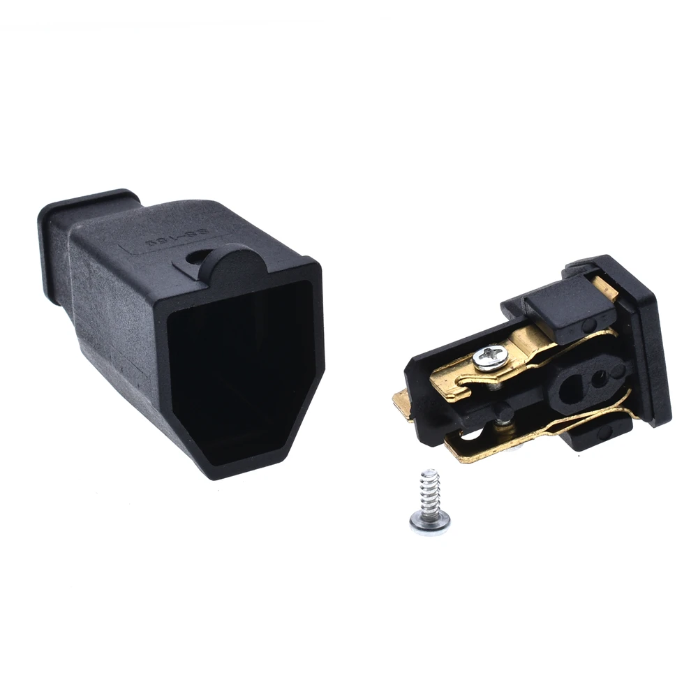 Black Copper American 3 Pins Power Plug Elcectrical AC 125V 15A US Power Cord Detachable Industrial Plug Socket