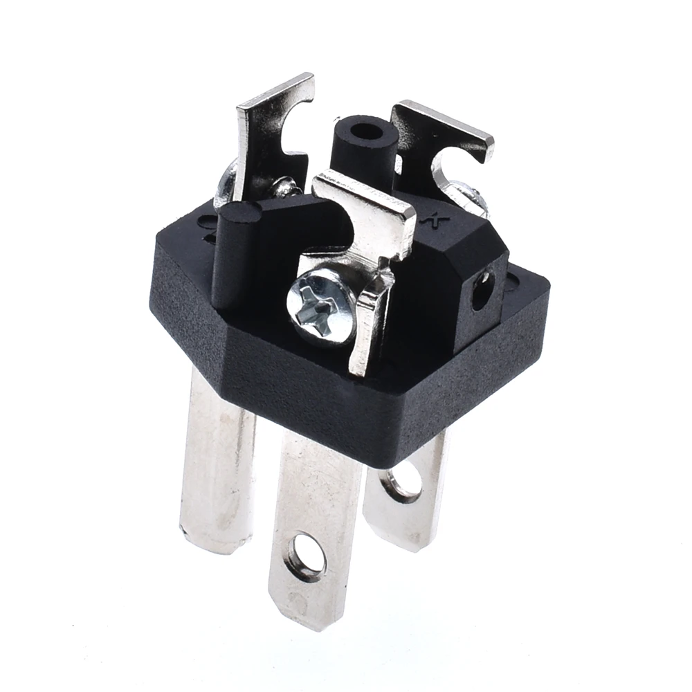 Black Copper American 3 Pins Power Plug Elcectrical AC 125V 15A US Power Cord Detachable Industrial Plug Socket