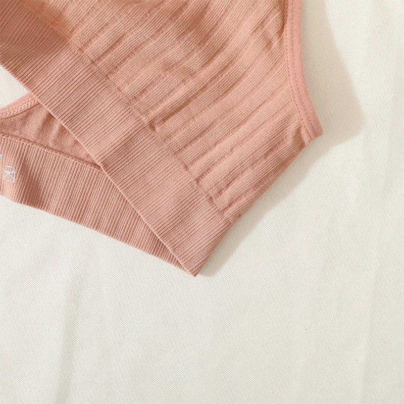 Women Seamless Bra And Panties Set Sexy Ribbed Bra Top Low Waist Thongs Wire-free Brassiere No Pads Comfort Intimates M-XL
