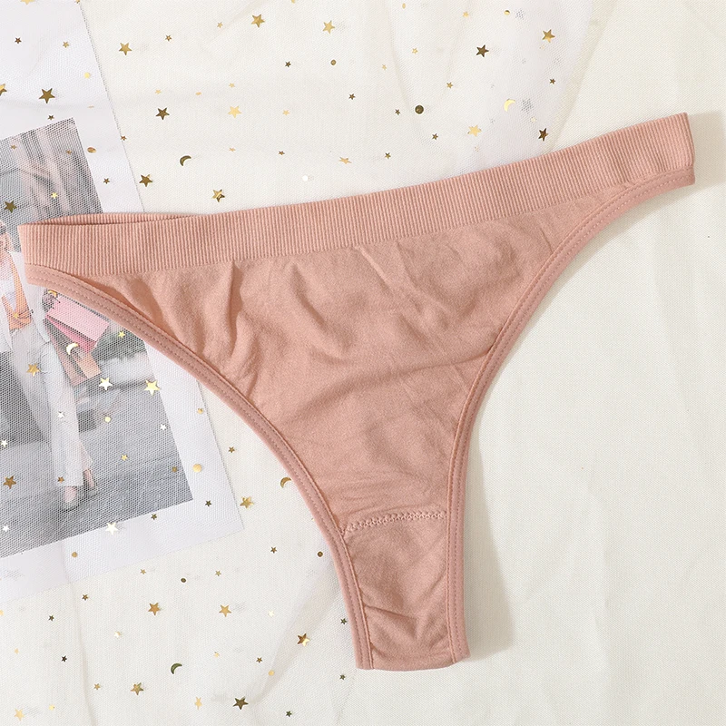 Women Seamless Bra And Panties Set Sexy Ribbed Bra Top Low Waist Thongs Wire-free Brassiere No Pads Comfort Intimates M-XL