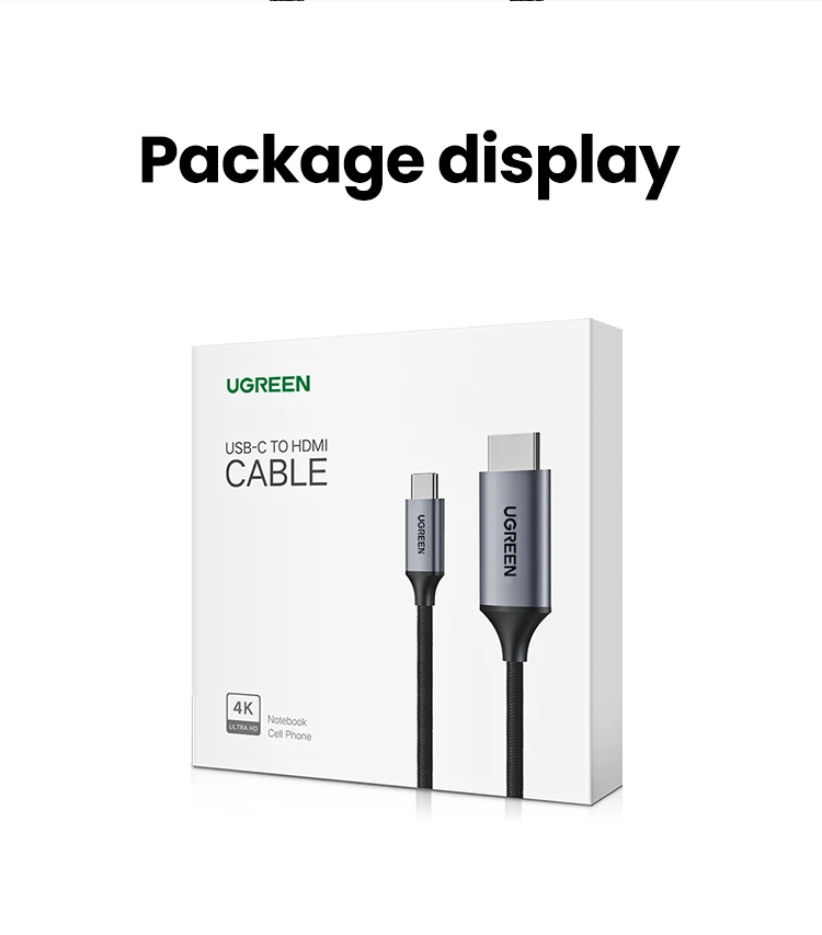 UGREEN USB Type C to HDMI Adapter 4K for TV USB C Cable for PC Macbook Pro iPad Pro Samsung Galaxy Pixelbook Xiaomi USB C HDMI