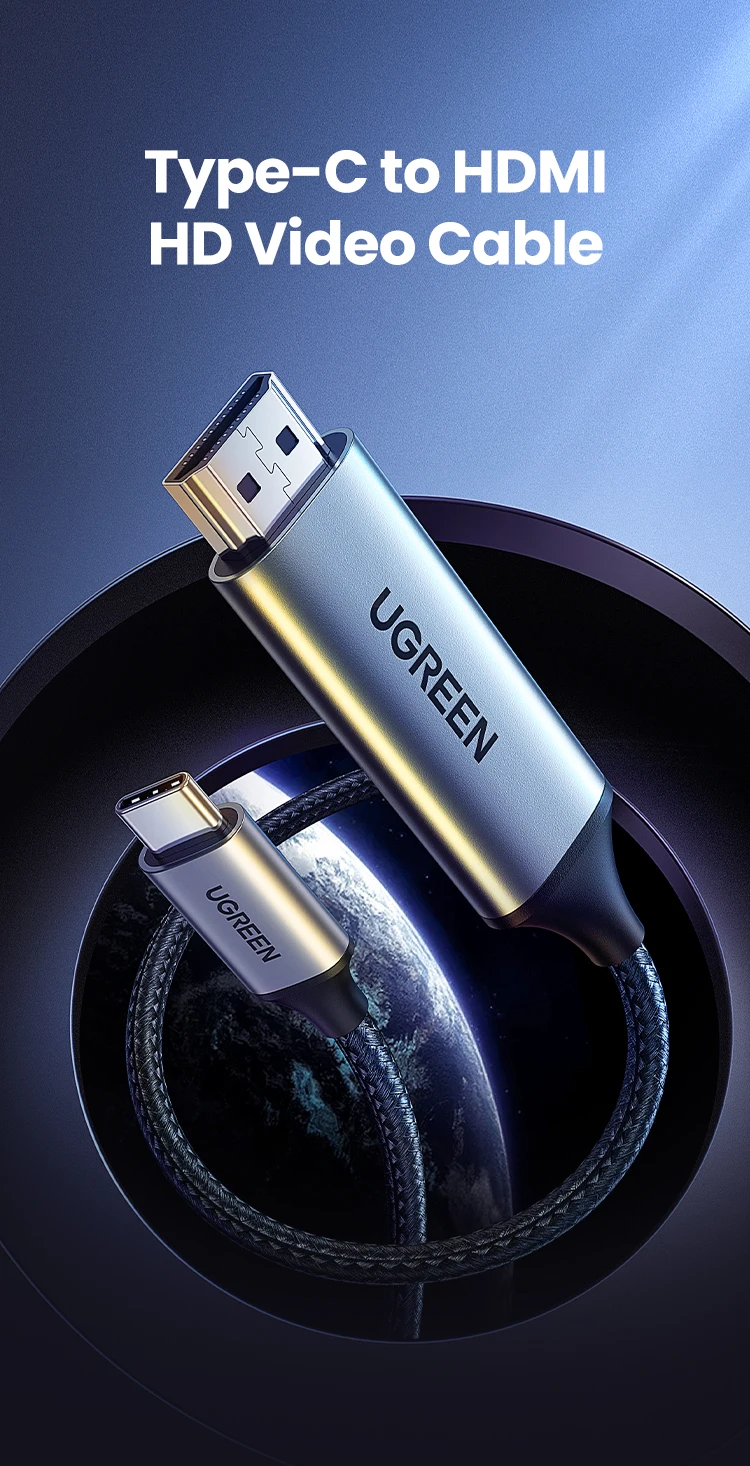UGREEN USB Type C to HDMI Adapter 4K for TV USB C Cable for PC Macbook Pro iPad Pro Samsung Galaxy Pixelbook Xiaomi USB C HDMI