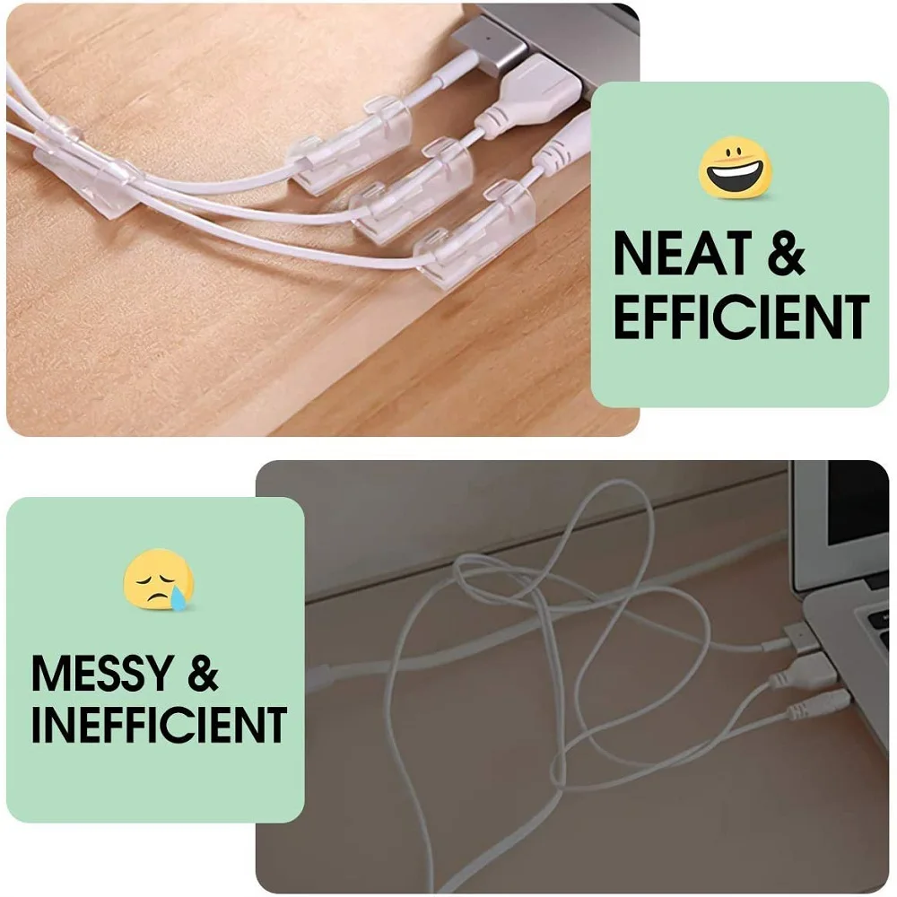 Untoom Cable Organizer Clips Desktop Wall USB Cable Management Wire Winder Manager PC Cable Cellphone Charging Data Line Winder