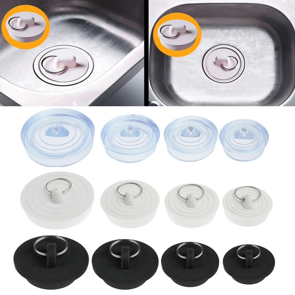 1PC Durable Rubber Kitchen Bath Tub Sink Water Stopper Floor Round Drain Plug Sink Bathtub Drainage Stopper Leakage-proof Plug