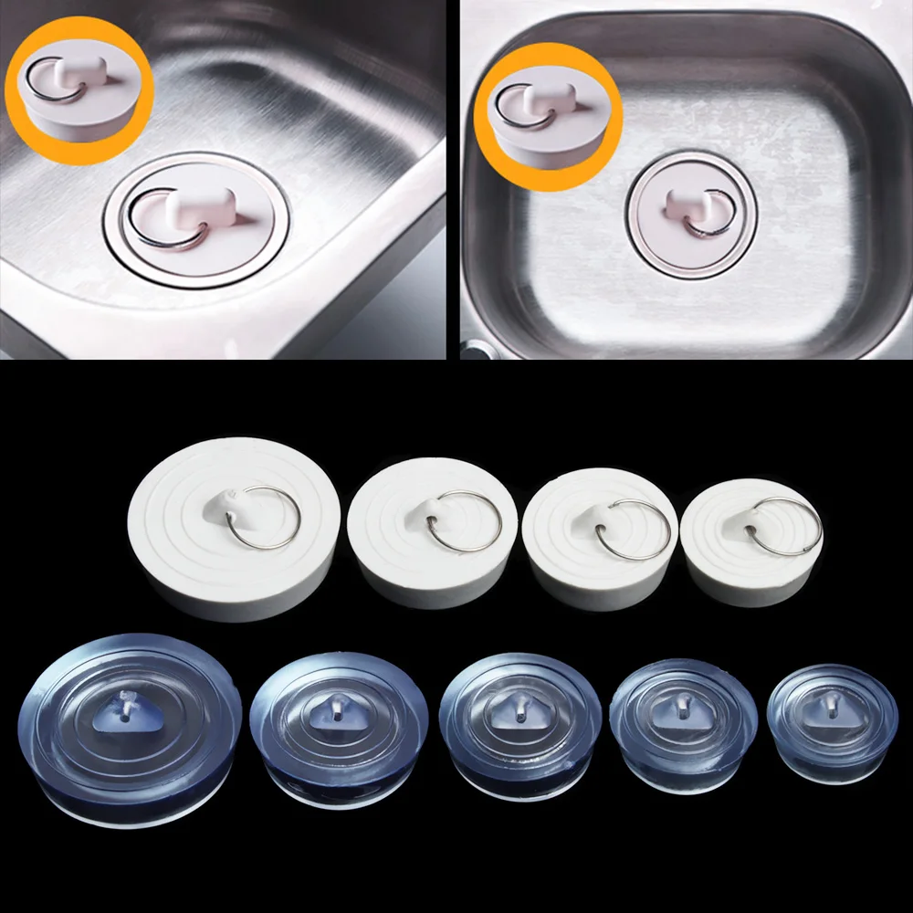 1PC Durable Rubber Kitchen Bath Tub Sink Water Stopper Floor Round Drain Plug Sink Bathtub Drainage Stopper Leakage-proof Plug