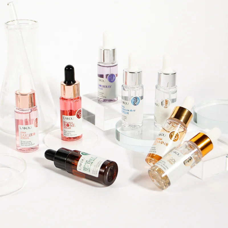 LAIKOU Serum Japan Sakura Essence Moisturizing Hyaluronic Acid Pure 24K Gold Brightening Vitamin C Face Serum Care Skin