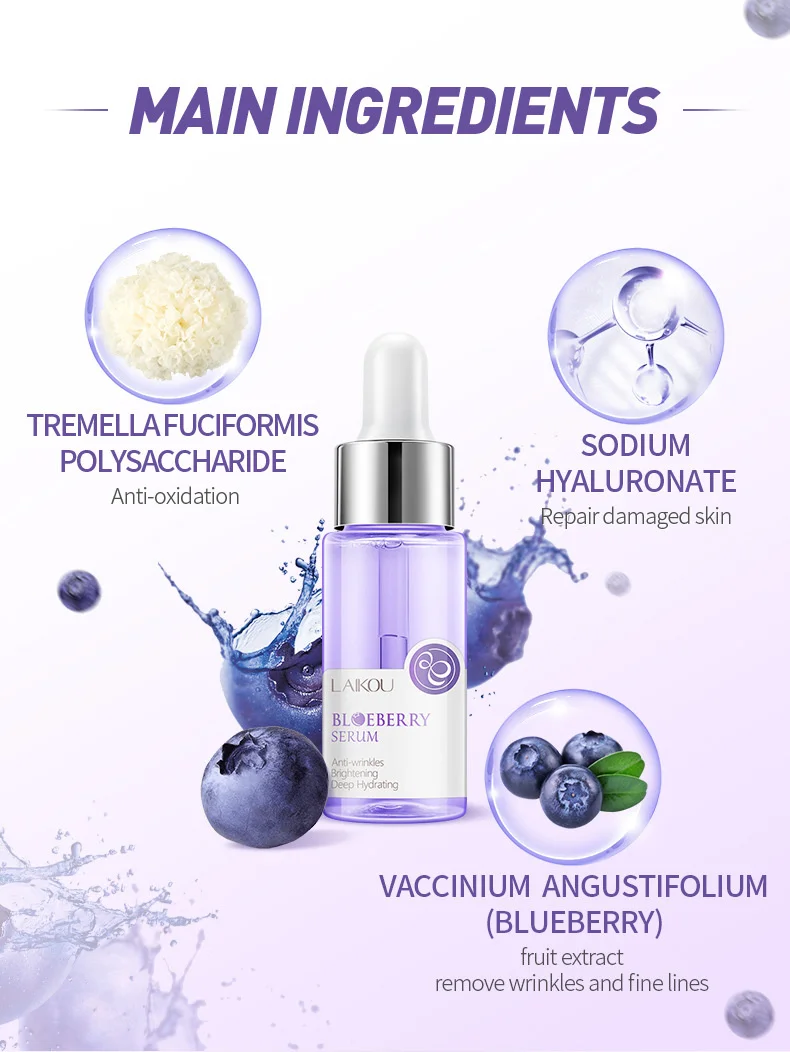 LAIKOU Serum Japan Sakura Essence Moisturizing Hyaluronic Acid Pure 24K Gold Brightening Vitamin C Face Serum Care Skin