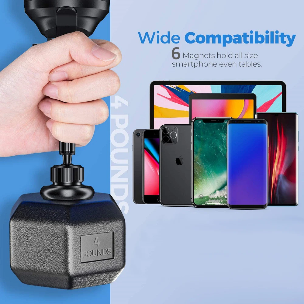 Magnetic Car Phone Mount Universal Suction Cup Car Phone Holder Magnet Mobile Phone Support Stand for iPhone 15 16 17 Samsung