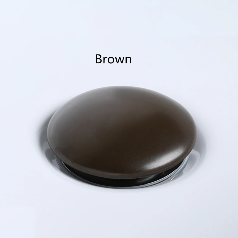 1pc Ceramic+Brass Basin Drain Push Button Waste Bathroom Sink Easy Click Clack Plug Push Button 68mm For Bathroom Hardware
