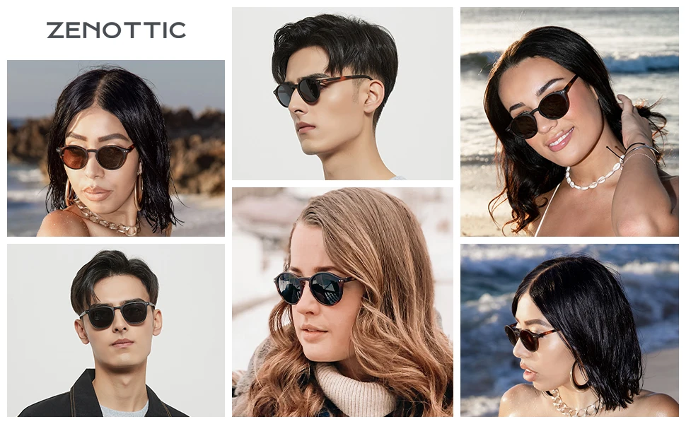 ZENOTTIC 2 Pack Polarized Sunglasses for Women Men Vintage Round and Square Frame UV Protection Shades Driving Sun Glasses