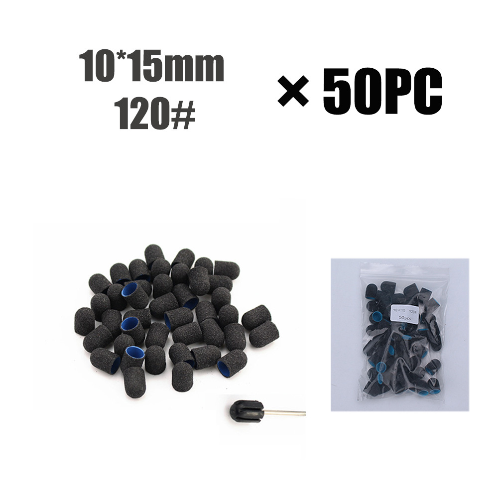 50pcs Nail Sanding Bands Caps With Mandrel Pedicure Manicure Remove Dead Skin Polishing Foot Care Clean Cuticle Accessories