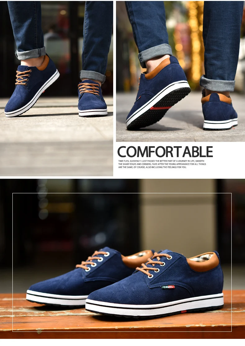 FUQIAO Heightening Shoes Elevator Shoes Height Increase Shoes Men Height Increase Insole 6CM Men Sneakers Sport Black Shoes