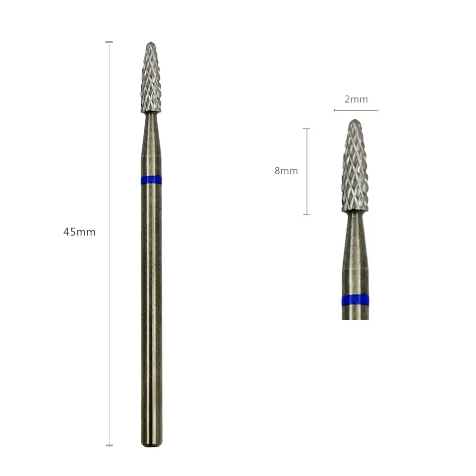 HYTOOS Cuticle Carbide Nail Bit 3/32" Rotary Carbide Burr Milling Cutter For Manicure Nails Accessories Tool