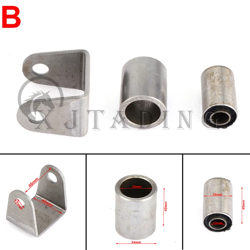 1Set Swing Arm Support Buffer Sleeve With Steel Bushing Hanging Lugs Fit For ATV Scooter UTV Go Kart Quad Bike Buggy Suspension