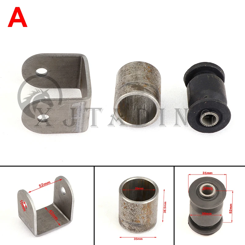 1Set Swing Arm Support Buffer Sleeve With Steel Bushing Hanging Lugs Fit For ATV Scooter UTV Go Kart Quad Bike Buggy Suspension