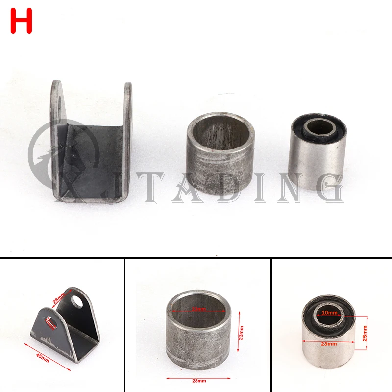 1Set Swing Arm Support Buffer Sleeve With Steel Bushing Hanging Lugs Fit For ATV Scooter UTV Go Kart Quad Bike Buggy Suspension