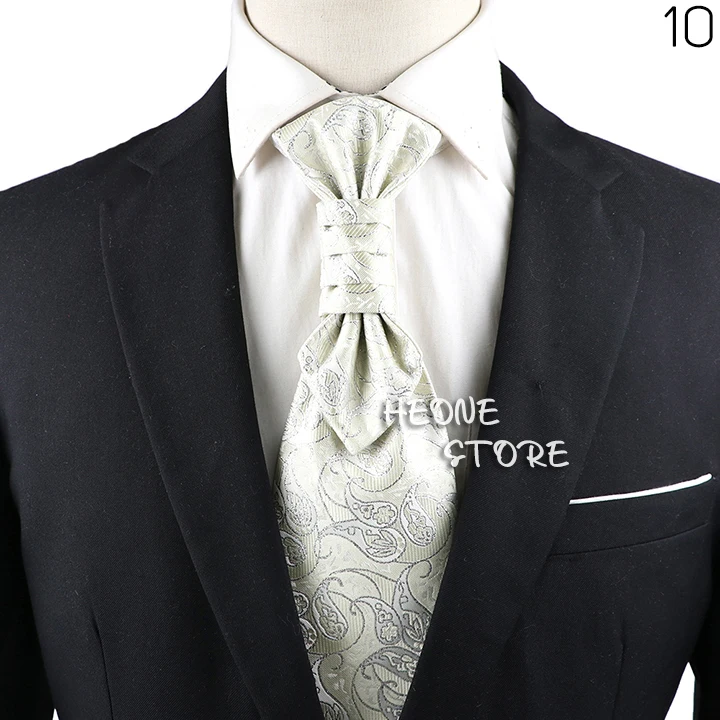 Luxury Men‘s Paisley Tie Red Black Blue Tuxedo Vest Ascots Neck Tie Tied Knot For Business Wedding Party Gentleman Accessories