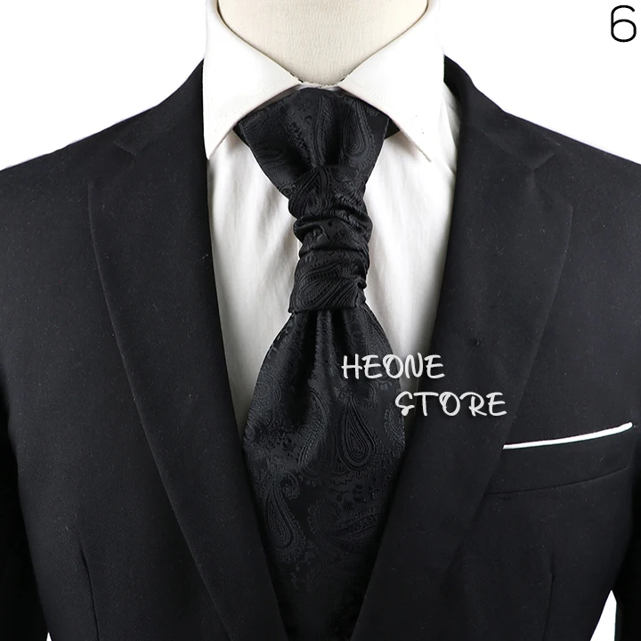 Luxury Men‘s Paisley Tie Red Black Blue Tuxedo Vest Ascots Neck Tie Tied Knot For Business Wedding Party Gentleman Accessories
