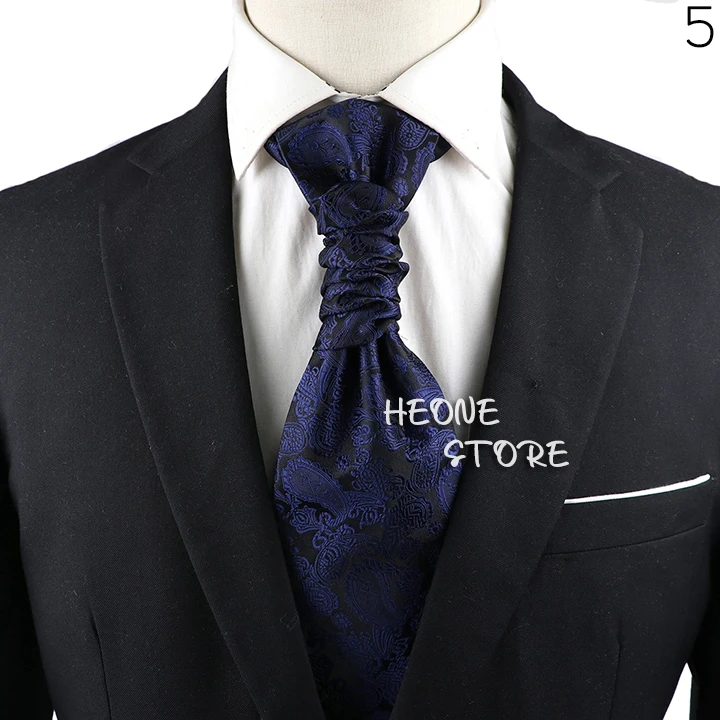 Luxury Men‘s Paisley Tie Red Black Blue Tuxedo Vest Ascots Neck Tie Tied Knot For Business Wedding Party Gentleman Accessories