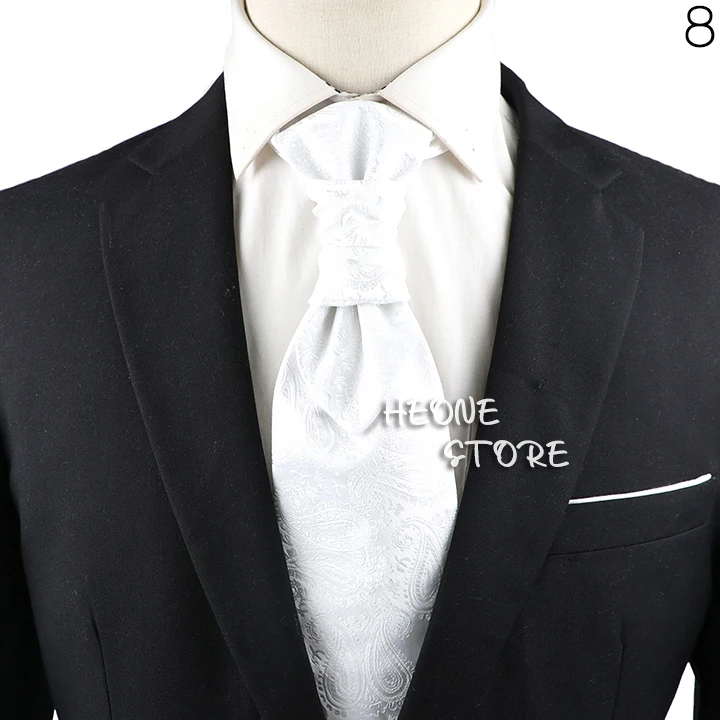 Luxury Men‘s Paisley Tie Red Black Blue Tuxedo Vest Ascots Neck Tie Tied Knot For Business Wedding Party Gentleman Accessories