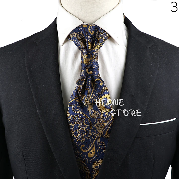 Luxury Men‘s Paisley Tie Red Black Blue Tuxedo Vest Ascots Neck Tie Tied Knot For Business Wedding Party Gentleman Accessories
