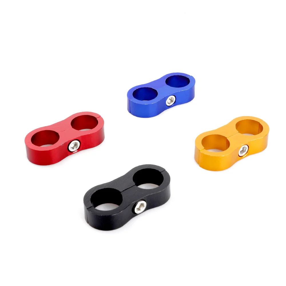 Universal AN4 AN6 AN8 AN10 Car Billet Oil Fuel Water Hose Tube Seprator Bracket Divider Clamp Line Separator Aluminum