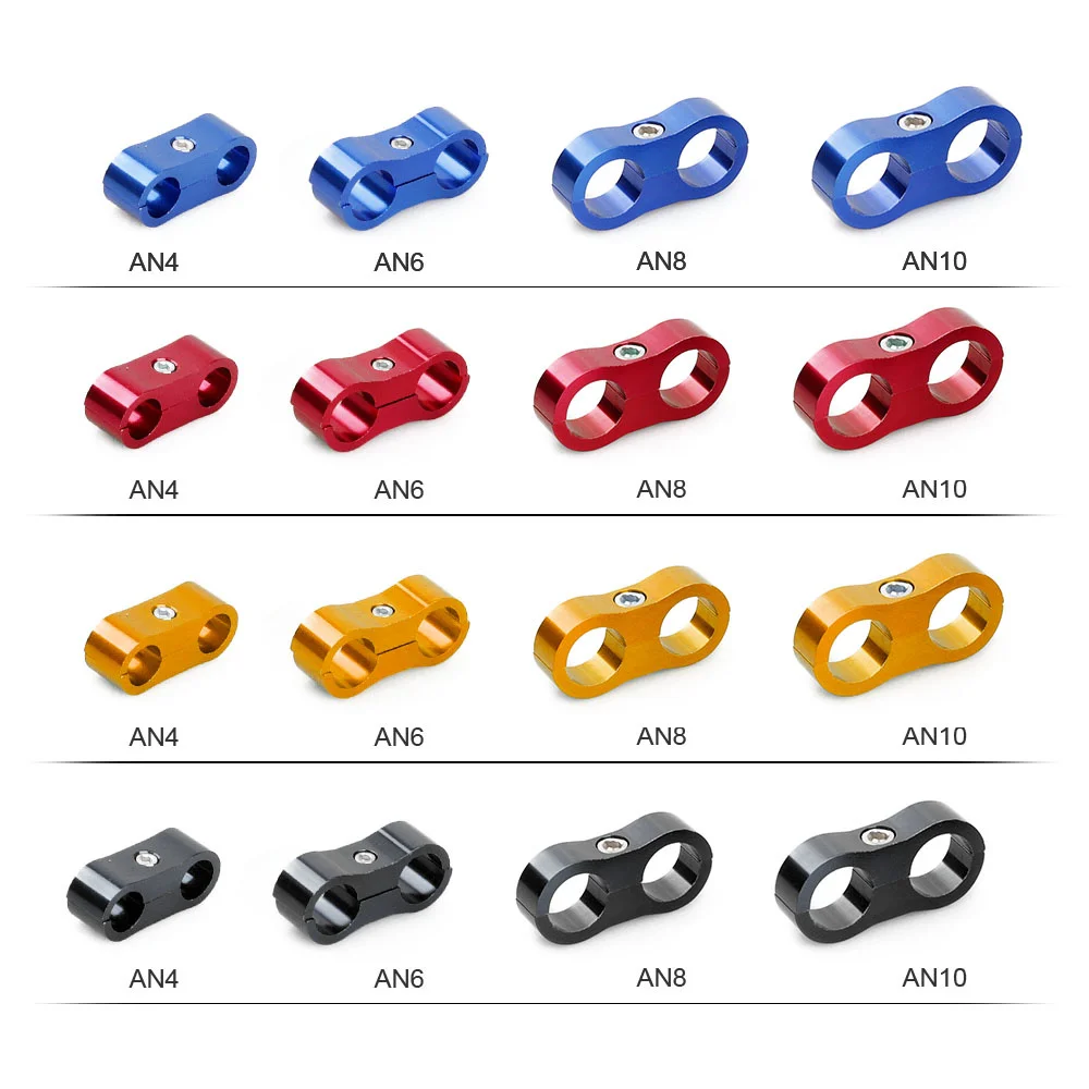 Universal AN4 AN6 AN8 AN10 Car Billet Oil Fuel Water Hose Tube Seprator Bracket Divider Clamp Line Separator Aluminum