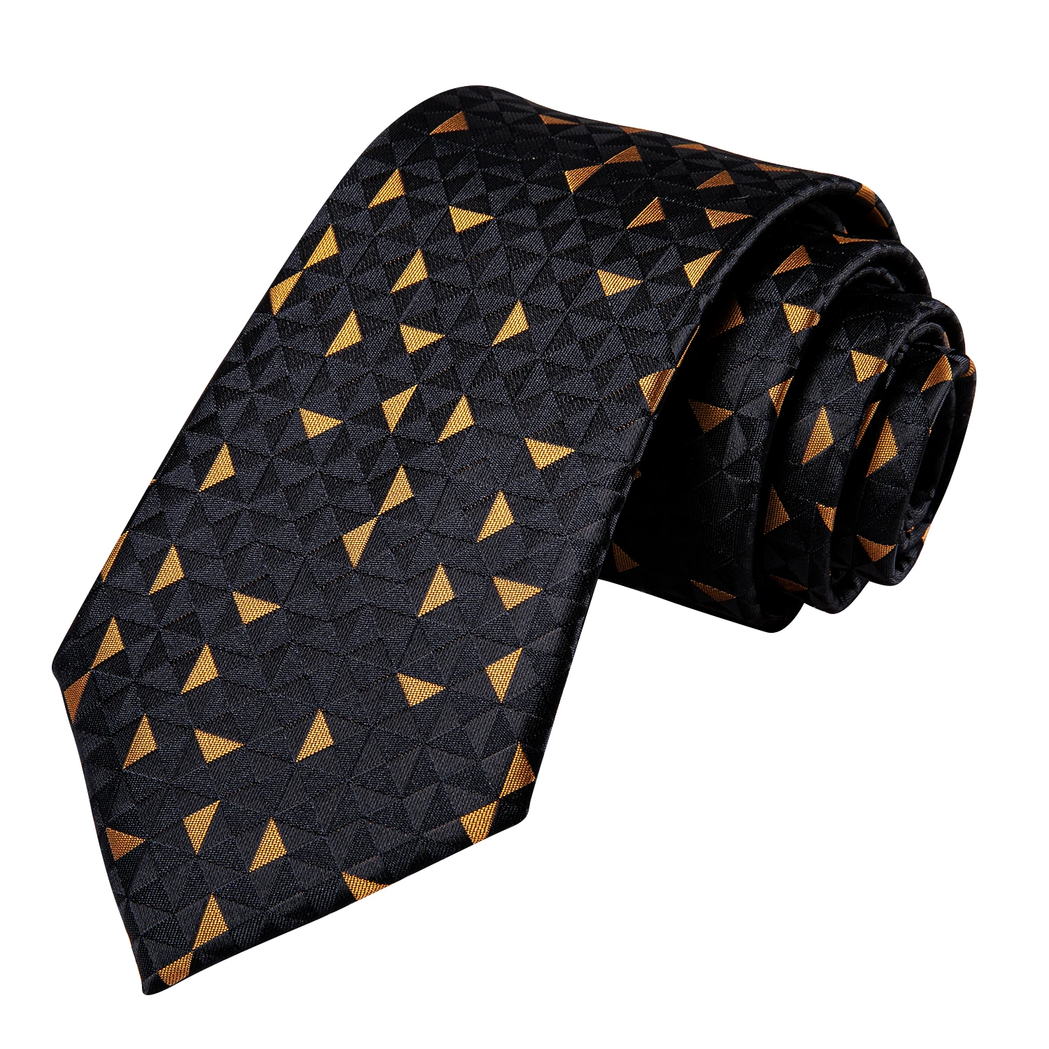 Hi-Tie Black Gold Novelty Silk Wedding Tie For Men Handky Cufflink Set Fashion Designer Gift For Men Necktie Business Party