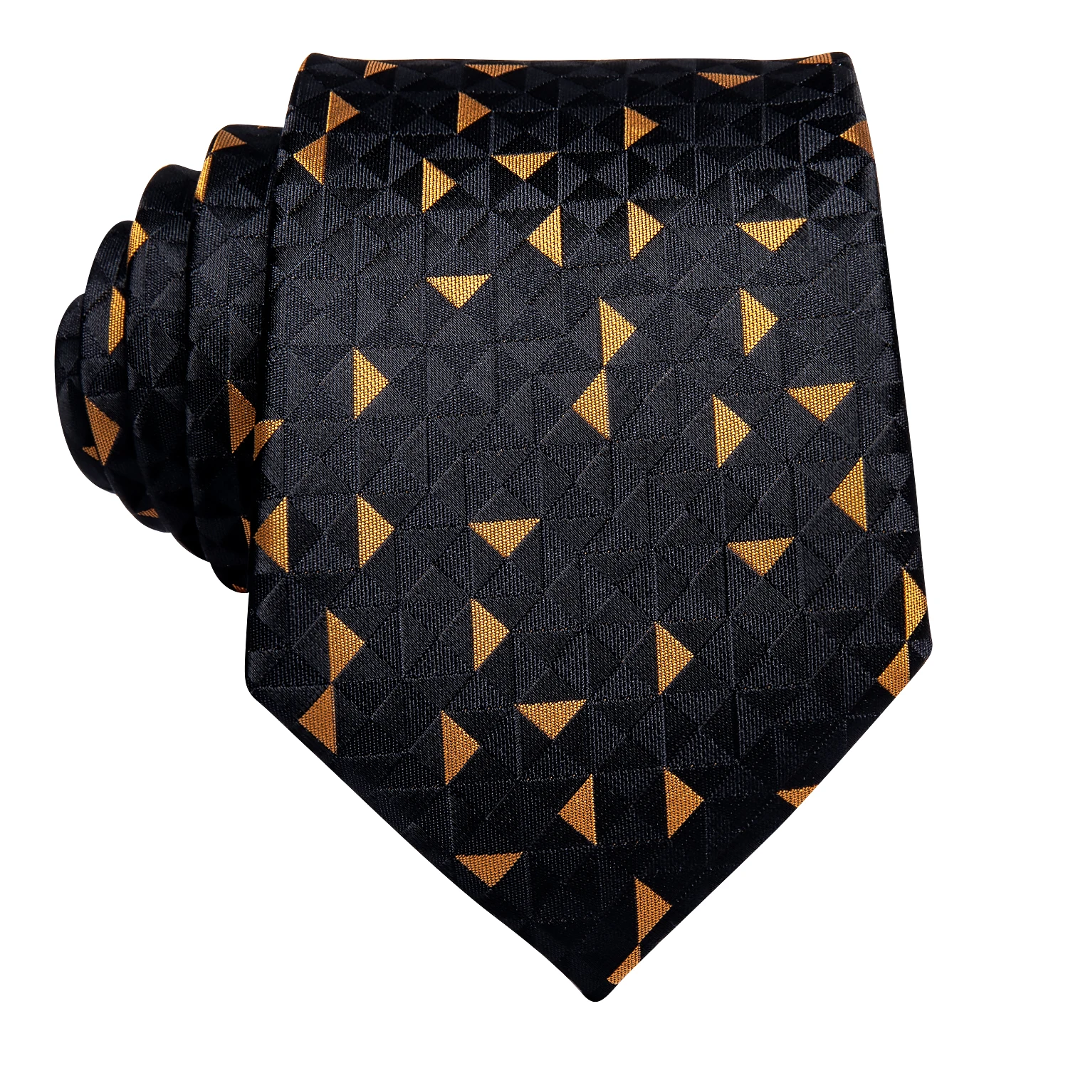 Hi-Tie Black Gold Novelty Silk Wedding Tie For Men Handky Cufflink Set Fashion Designer Gift For Men Necktie Business Party