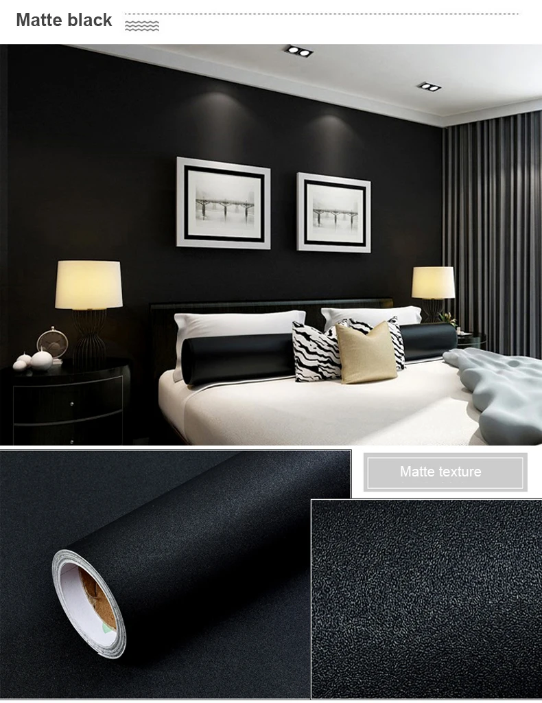 Waterproof Self-Adhesive Bedroom Warm Wallpaper Pure Gray Wall Stickers Student Dormitory Decoration Furniture Renovation Film