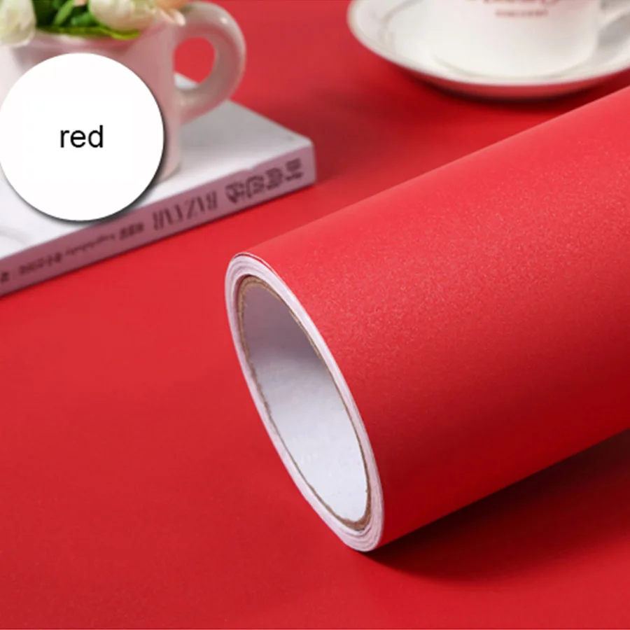 Waterproof Self-Adhesive Bedroom Warm Wallpaper Pure Gray Wall Stickers Student Dormitory Decoration Furniture Renovation Film