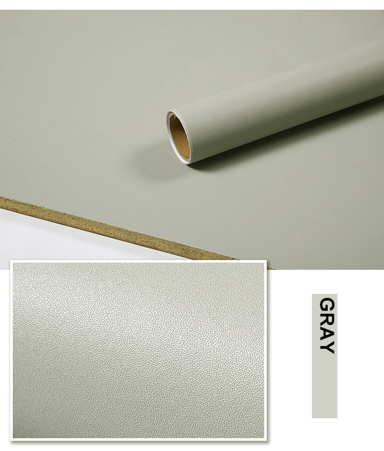 Waterproof Self-Adhesive Bedroom Warm Wallpaper Pure Gray Wall Stickers Student Dormitory Decoration Furniture Renovation Film