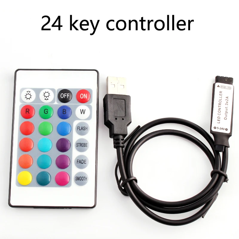 USB LED RGB Controller For 5V USB LED Strip Light Wireless IR RF Remote Controller SMD 2835 5050 RGB LED Strip Controller