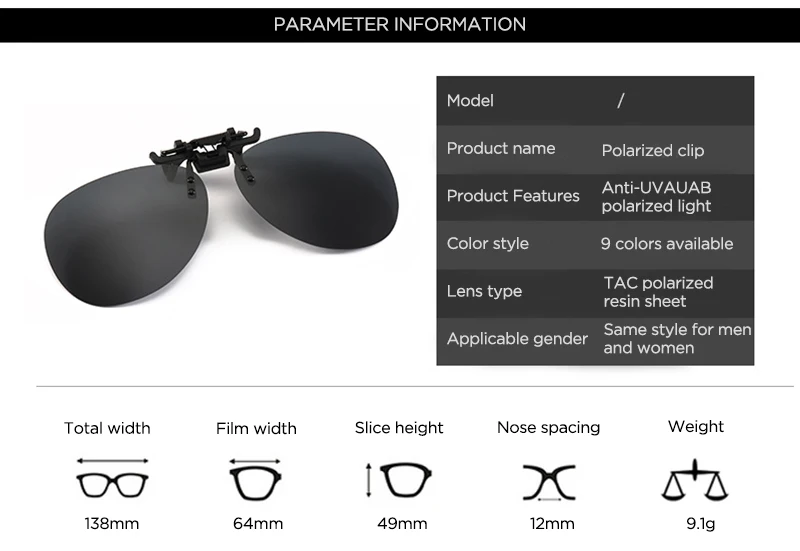Polarized Sunglasses Clip Drive Sun Spectacles Yellow Night Vision Glasses Night Resin Lens Driving Eyeglasses UV 400 Protection