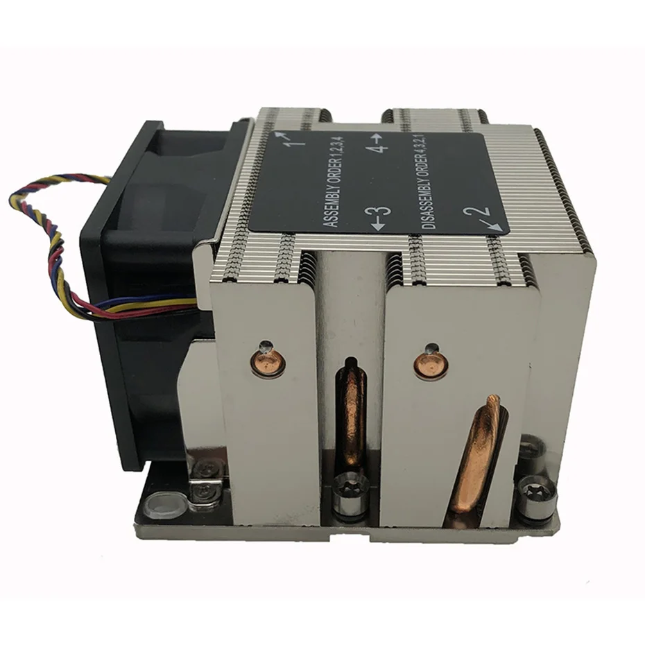 COOLSERVER S82 4 Heat Pipe Copper 2U Server CPU Cooler for Intel LGA 3647 Square Motherboards Industrial Workstation Computer