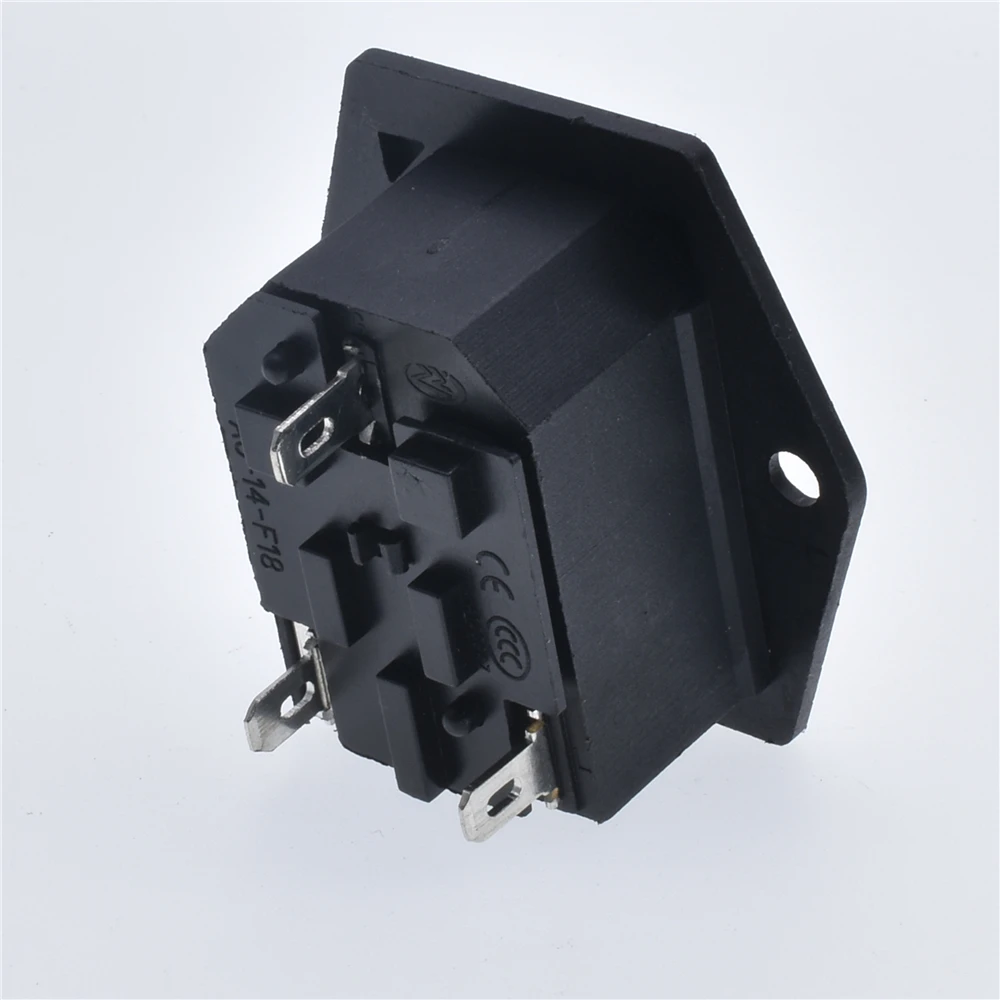 New Integral Red Light 10A250VAC Rocker Switch Power Rocker Fused IEC 320 C14 Inlet Socket 3pin Connector Plug With Fixing Holes
