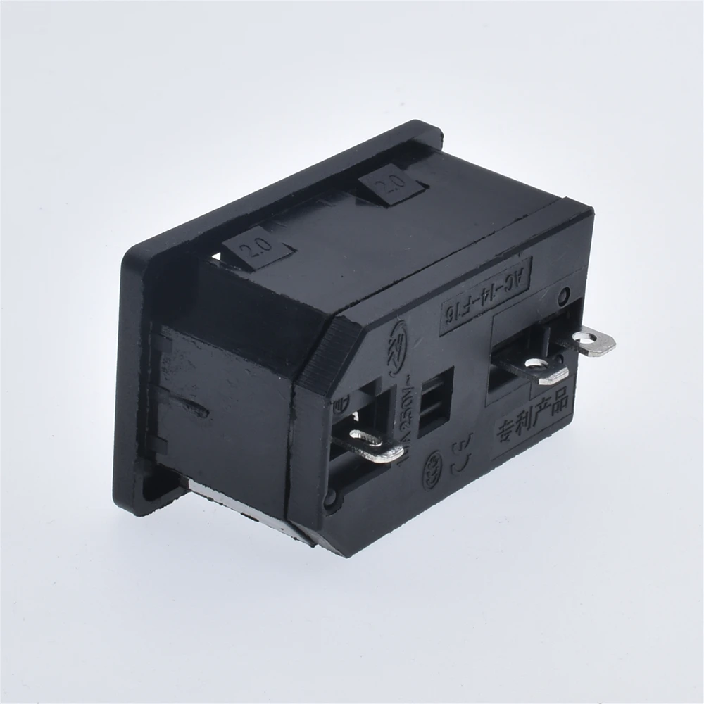 New Integral Red Light 10A250VAC Rocker Switch Power Rocker Fused IEC 320 C14 Inlet Socket 3pin Connector Plug With Fixing Holes